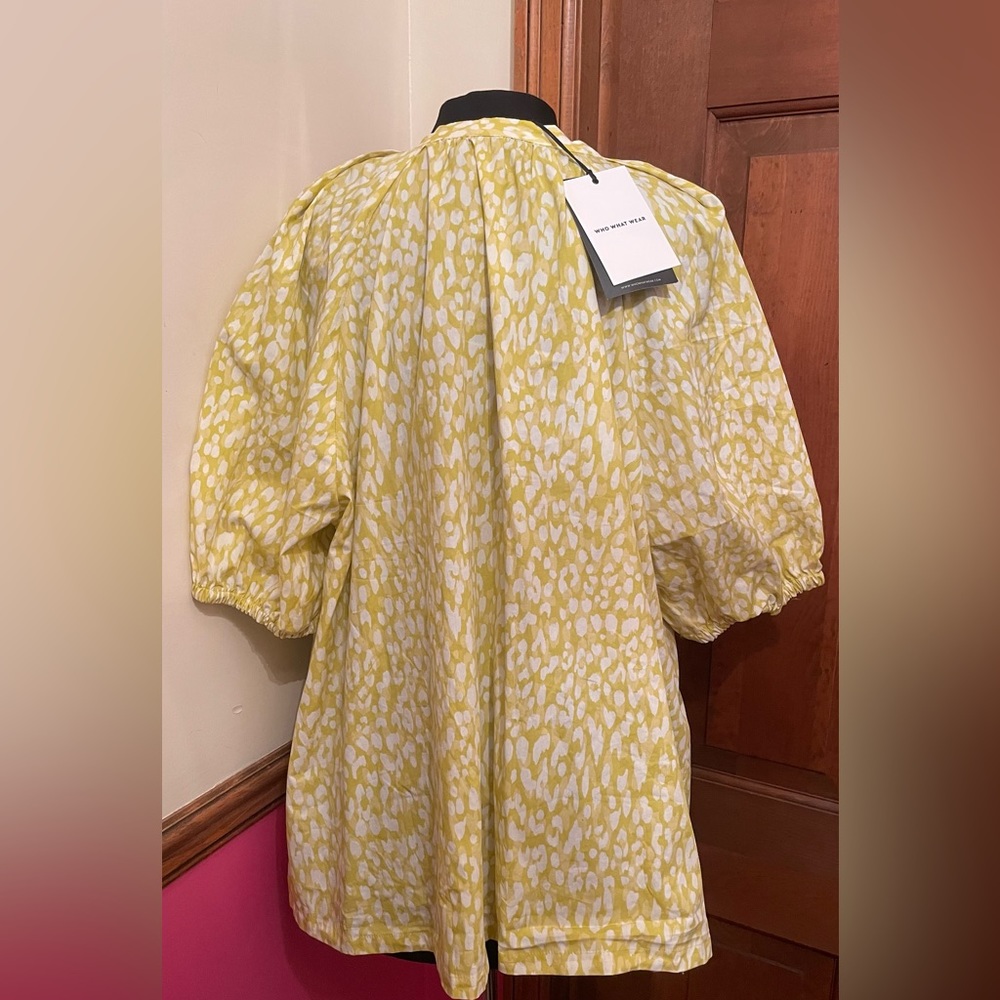 Who What Wear Citrus Leopard Blouse Top size 2X New - Picture 2 of 5